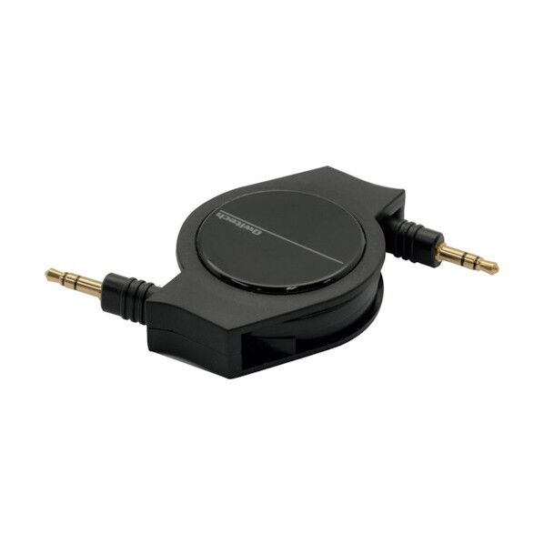 巻き取り式 超タフストロング AUXケーブル 120cm ブラック