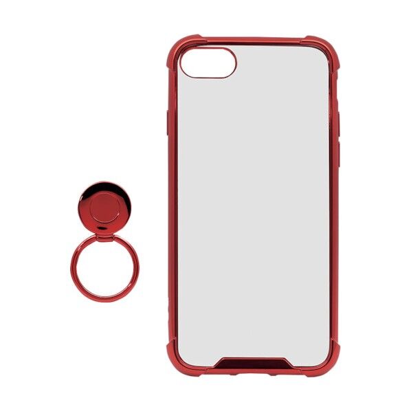 iPhone SE(2020)/8/7/6s対応 STD 落下防止リング付き 耐衝撃ハイブリッド ケース レッド OWL-CVIC4707-RE 1点