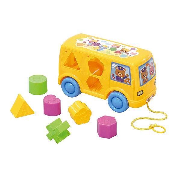 ※法人専用品※アーテック なかよしバスブロック バス:210×120×105mm、ひも:約φ3×600mm、ブロック(1ピース):約40×40×40mm 7179 1個