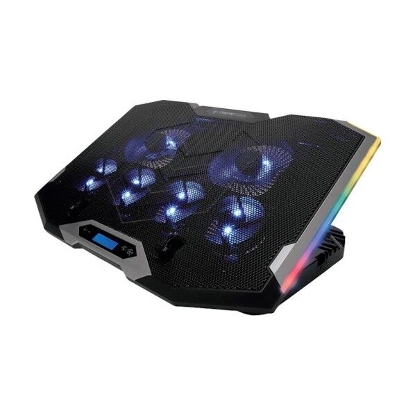 6個のファンでガッチリ冷却 RGBイルミネーションが美しい Gaming ノートPCクーラー EXTREME COOL OWL-GNOTECOOLER-RGB 1点