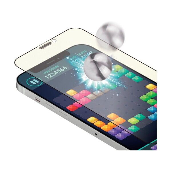 iPhone 12/12Pro対応画面保護ガラストリプルストロング耐衝撃ガラスフチまで全面保護マットブルーライトカット