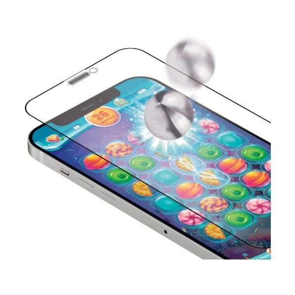 iPhone 12/12Pro対応画面保護ガラス トリプルストロング耐衝撃ガラス フチまで全面保護 マット