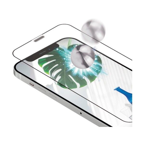 iPhone 12/12Pro対応画面保護ガラス トリプルストロング耐衝撃ガラス フチまで全面保護 光沢