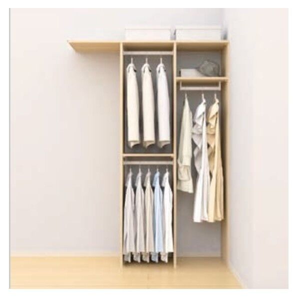 クローゼットシステム収納 ウォールゼット ノエル3 コーナー棚板用連結 + パイプ