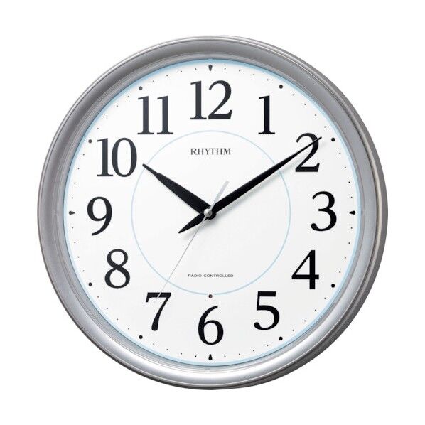リズム リズム 電波 壁掛け時計 連続秒針 シルバー φ340×48 シルバー 8MY567SR19 1個...