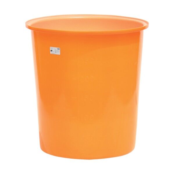 【車上渡し】M型丸型容器300L オレンジ 815×850mm M-300 1個