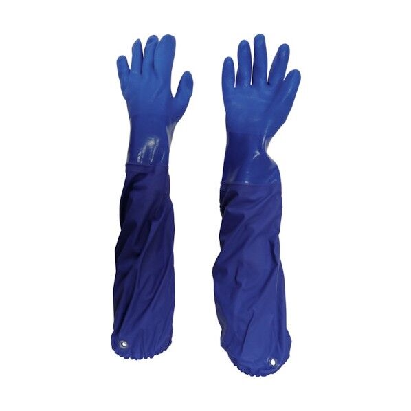耐油ビニワーク 超ロングカバー付 ブルー M 350-M 10双