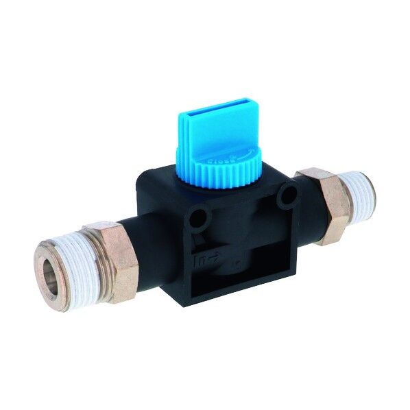 ハンドバルブ ニップル2方弁チューブR3/8出力R1/4 HV03-02-2 1点