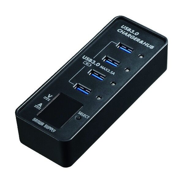 USB電圧&電流計付きUSB3.0ハブ