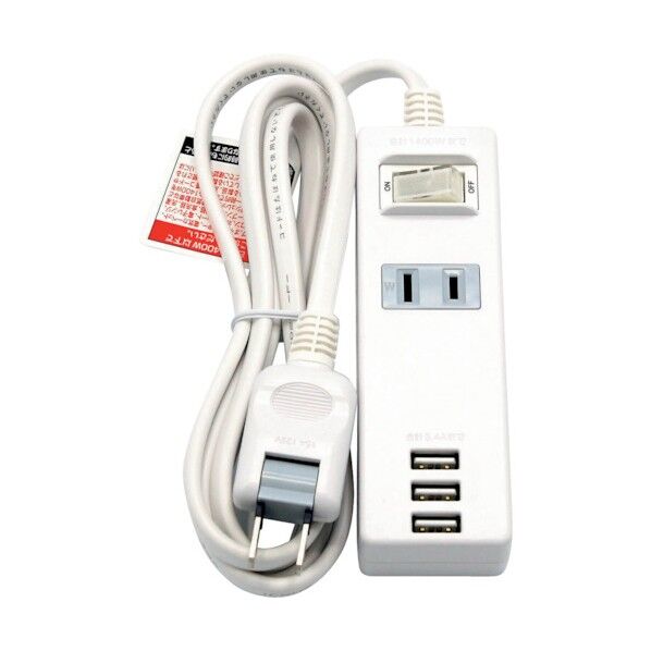 USBポート付タップ1個口3ポート3.4A