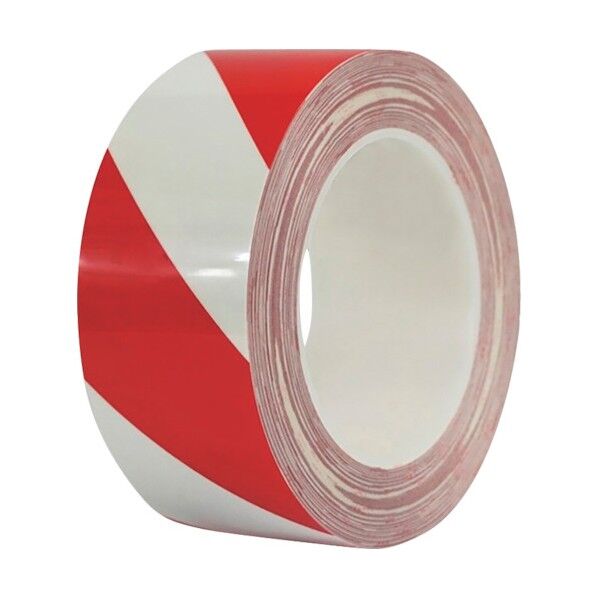 耐摩耗ラインテープ 赤/白 50mm×22m 厚0.2mm 剥離紙有 15624 1巻