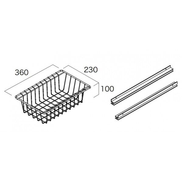 ランドリーユニット収納 ラクリア サイドバスケット(サイドボックス用)