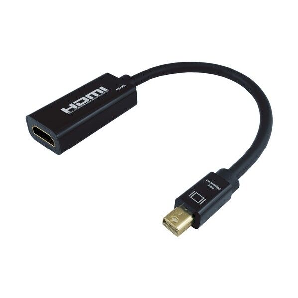 Mini DisplayPort→HDMI変換アダプタ 10cm Mini DisplayPortオス-HDMIメス MDPHDF01-178BK 1個
