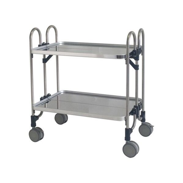 ステンレス折りたたみ収納ワゴン KEAM-2 64-5195-84 1台