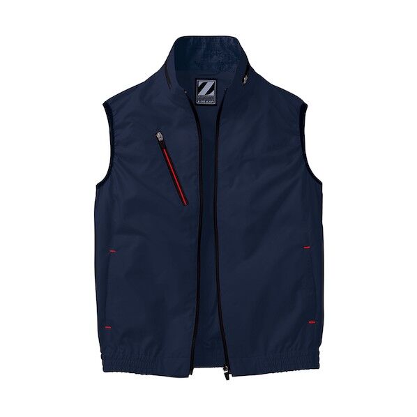 スプリットファスナーが際立つ空調服ベスト