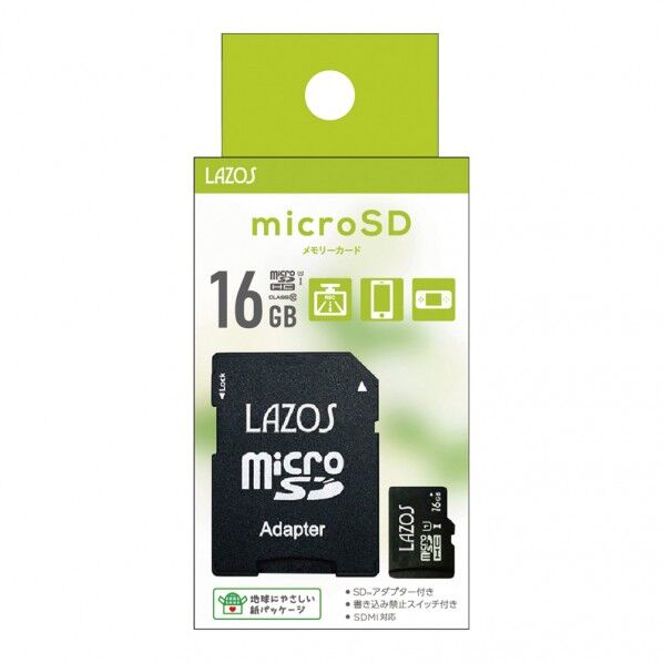 アズワン マイクロSDカード 16GB L-16MSD10-U1 1個...