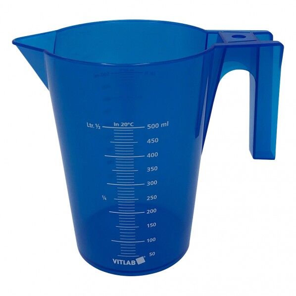 カラフル手付ビーカー(積み重ねタイプ) 481942 青 500mL 4-2227-01 1個