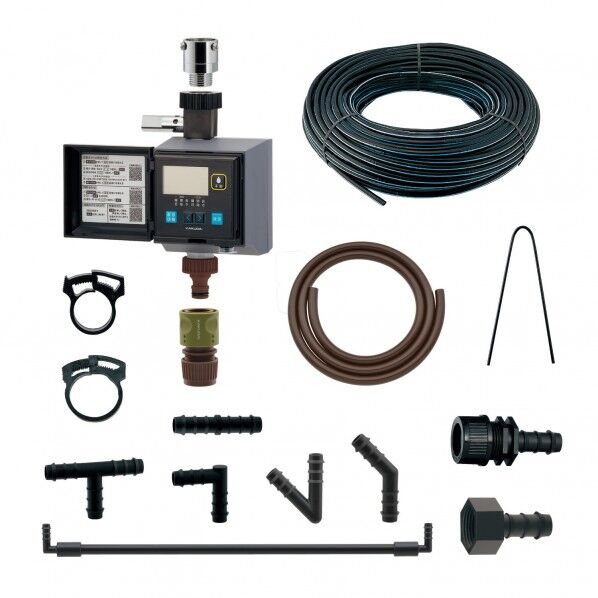 潅水コンピューター 自動散水タイマー 凍結防止機能つき 水やりホースセット