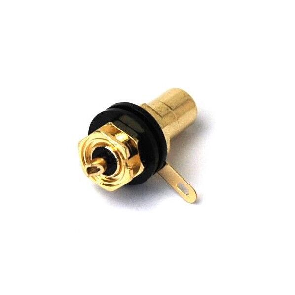 RCAジャック 黒 10Φ穴 パネル用･金メッキ･絶縁型  HD-371-BK 63-3076-60 1個