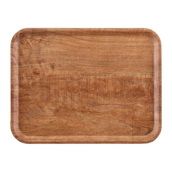 ヴィンテージウッド調トレー 艶消しノンスリップ MA2028E90 ブラウンオリーブ 4139210 63-7152-36 1点