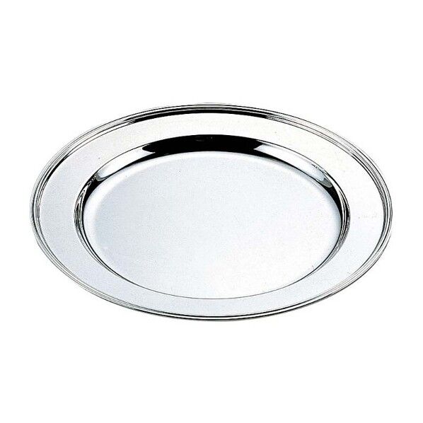 H 洋白 丸肉皿 28インチ 三種メッキ 3915130 63-7167-26 1点
