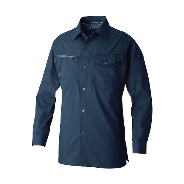 3048-02 長袖シャツ ネイビー 3L 3048-02-1-3L 1点