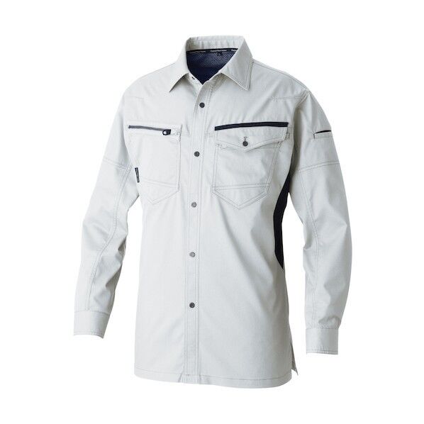 桑和 3048-02 長袖シャツ シルバーグレー 3L 3048-02-22-3L 1点...