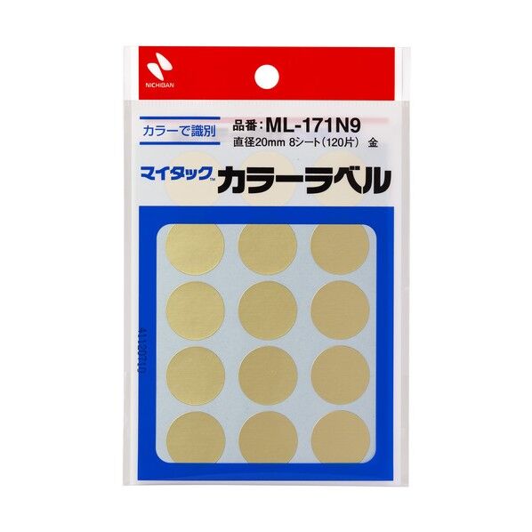 ニチバン マイタックTM ラベル カラーラベル 金 ML-171N9 1P