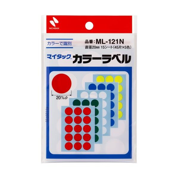 ニチバン マイタックTM ラベル カラーラベル ML-121N 1P