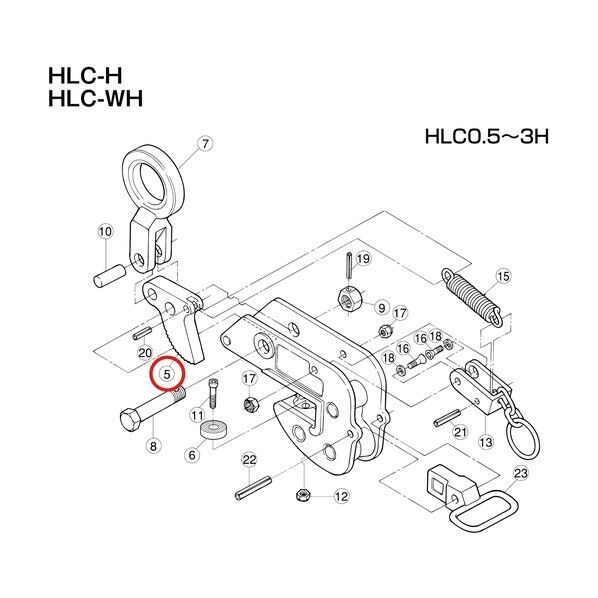 横吊りクランプ(H) カム HLCT0.5H 1セット...