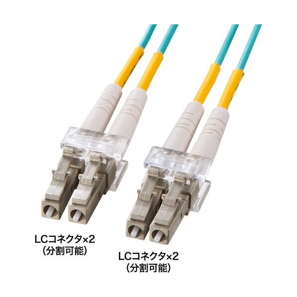  メガネ型光ファイバケーブル(マルチ50μmOM3、LC×2-LC×2、1m) HKB-OM3LCLC-01N 1本...