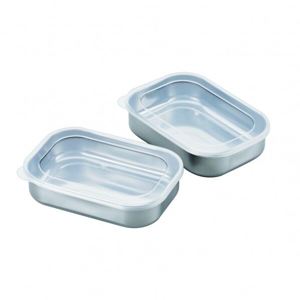 フタ付ステンレス角容器 2個セット