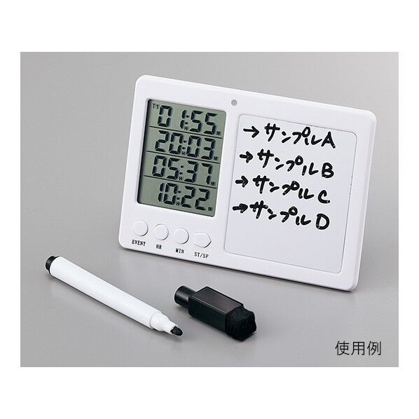 アズワン 4連タイマー ホワイトボード付 英語版校正証明書付 HS120365 3-6025-01-56 1点...