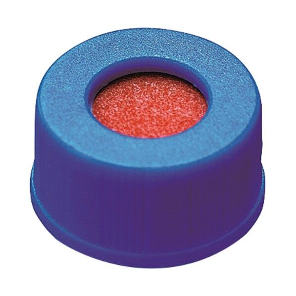 低溶出広口スクリューキャップバイアル スリット無セプタム付き青キャップ Φ9×12×32mm 6904-49999 100個