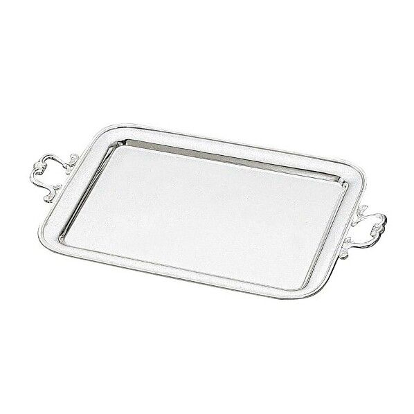 H 洋白 角盆 手付(唐草手)24インチ 三種メッキ 2356130 63-7167-82 1点