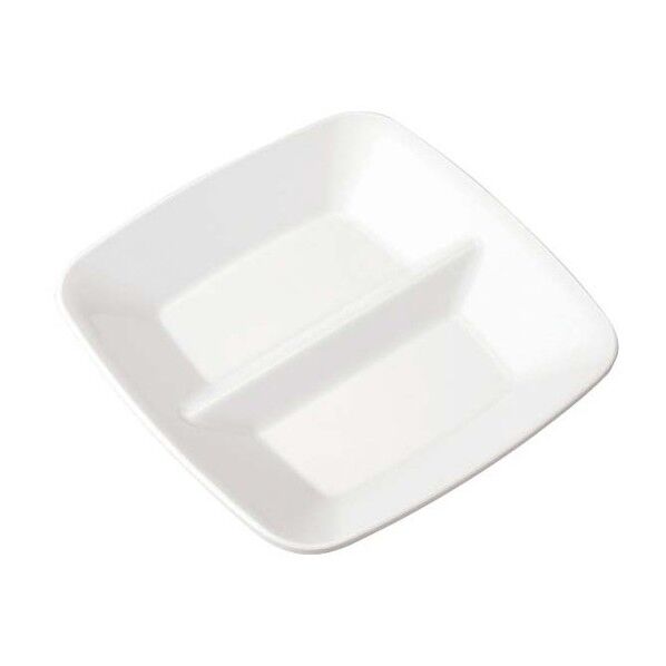 メラミン ペアスクエアプレート 白 SS-170-W 2336500 63-7200-86 1点