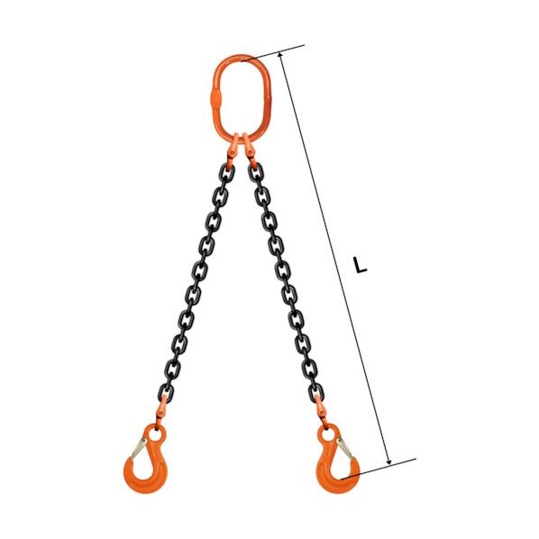 スリングチェーン ダブル(アイタイプ) WE1 10×1.5M 035ZPWE1101S5 1組...