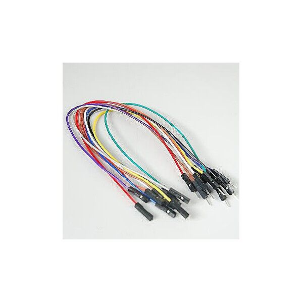 ブレッドボード用JPワイヤー 200mm×10本 オス-メス 20PS-MIX 63-3104-60 1点