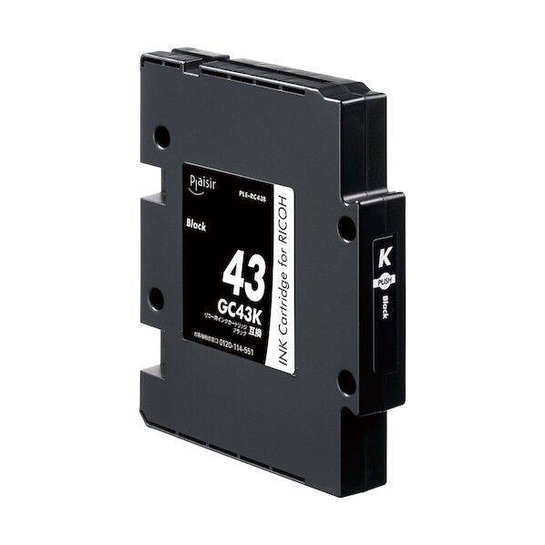  GC43K互換インクカートリッジ ブラック PLE-RC43B 1点
