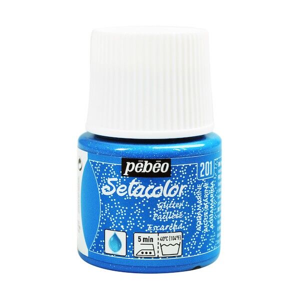布用水性アクリル絵具セタカラーグリッター 45ml アクアマリン 329201 1点...