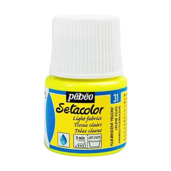  布用水性アクリル絵具セタカラー透明蛍光色 45ml フルレセントイエロー 329031 1点...