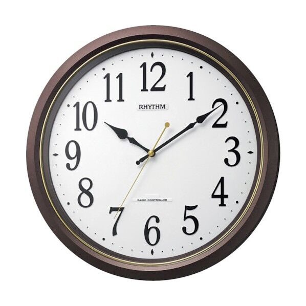 リズム 電波 壁掛け時計 ブラウン φ340x45 8MY565SR06 1個...