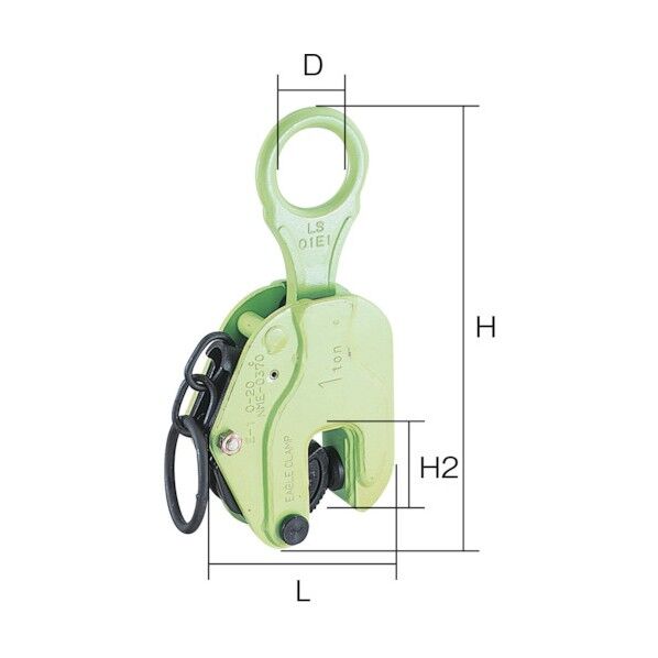 縦つり用クランプ(ラッチ式ロック装置付)