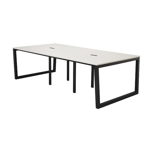  リスム フリーアドレス用テーブル W2400×D1200 ホワイト×ブラック脚 4ヶ口コンセント付キ RFFLT-2412WH-BL 1台...