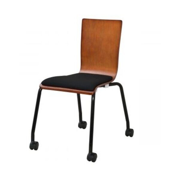  プライウッドキャスターチェア パッド付 ダーク RFC-FPCADB 1脚...