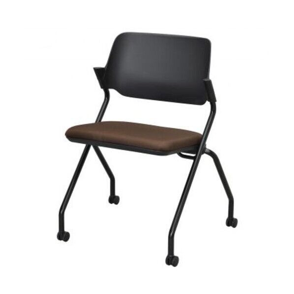 SYネスティングチェア ブラック 肘無し ファブリック ショコラブラウン RFC-SYBFCB 1脚...