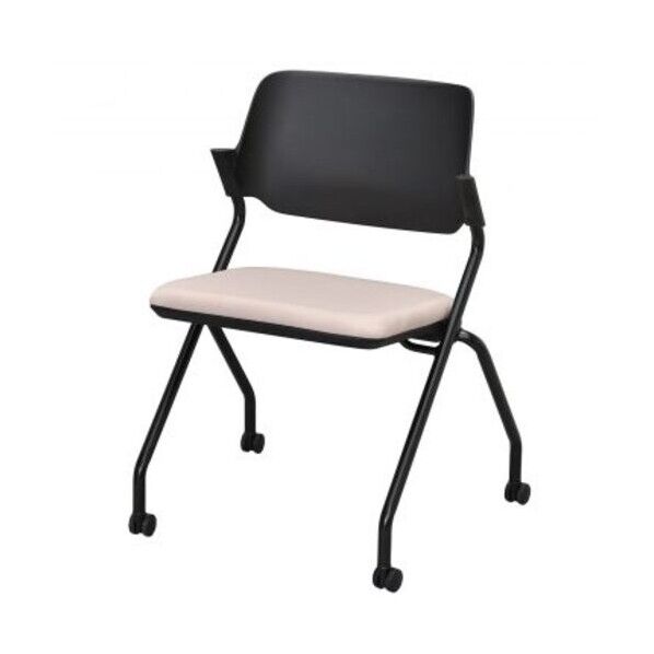  SYネスティングチェア  ブラック 肘無し ファブリック ラテベージュ RFC-SYBFLB 1脚...