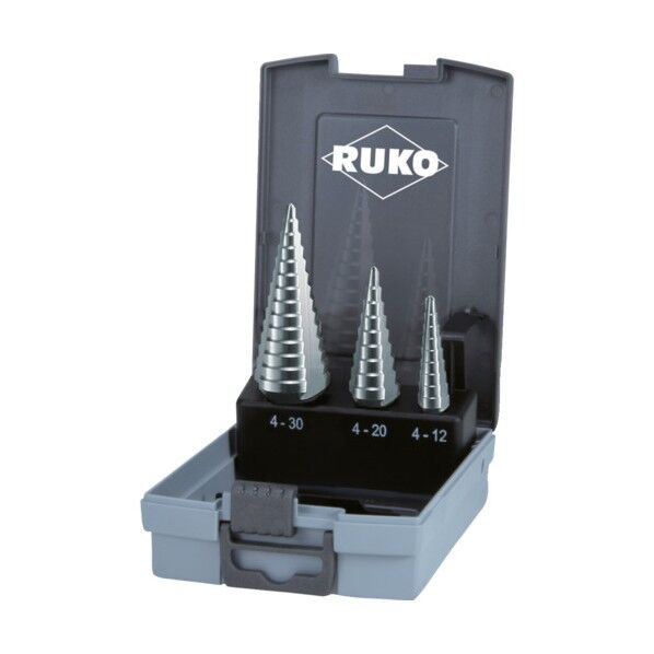 RUKO 3枚刃ステップドリル 3本組セット ハイス 101326RO 3本