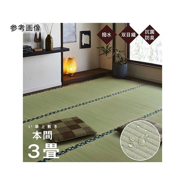 純国産 い草 上敷き はっ水 カーペット 双目織 本間3畳 (約191×286cm) 1010180015302 191×286cm 64-8039-99 1点