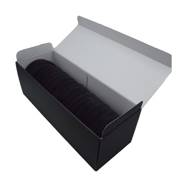  面ファスナー ラップストラップ eco箱 12.7mm×4.57m 黒 BX-W151-BK20 20巻...